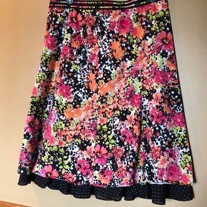 Christopher & Banks floral A-line skirt